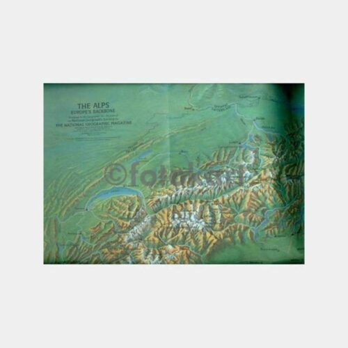 1965 National Geographic Eki Alp Dağları Haritası