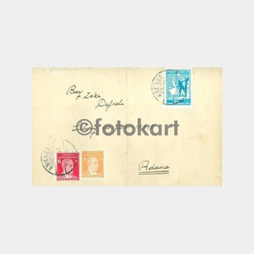 1944 Ankara Adana Posta Damgalı Zarf