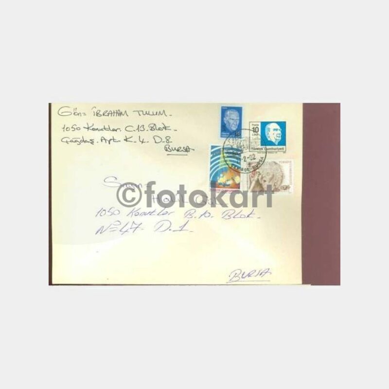 2002 Bursa Çekirge Turistik Posta Damgalı Zarf