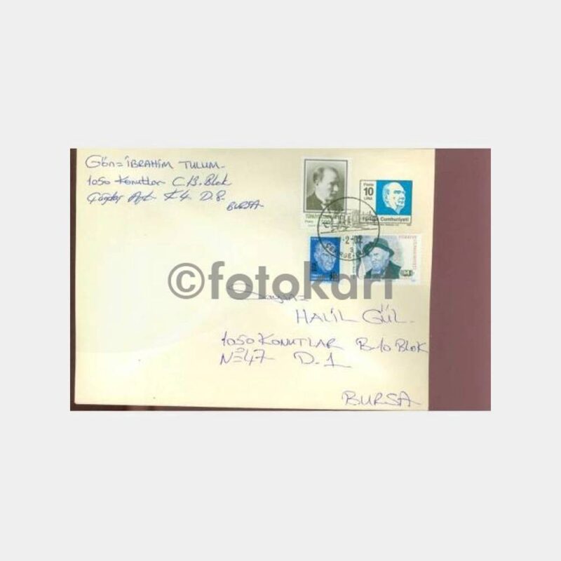 2002 Bursa Çekirge Turistik Posta Damgalı Zarf