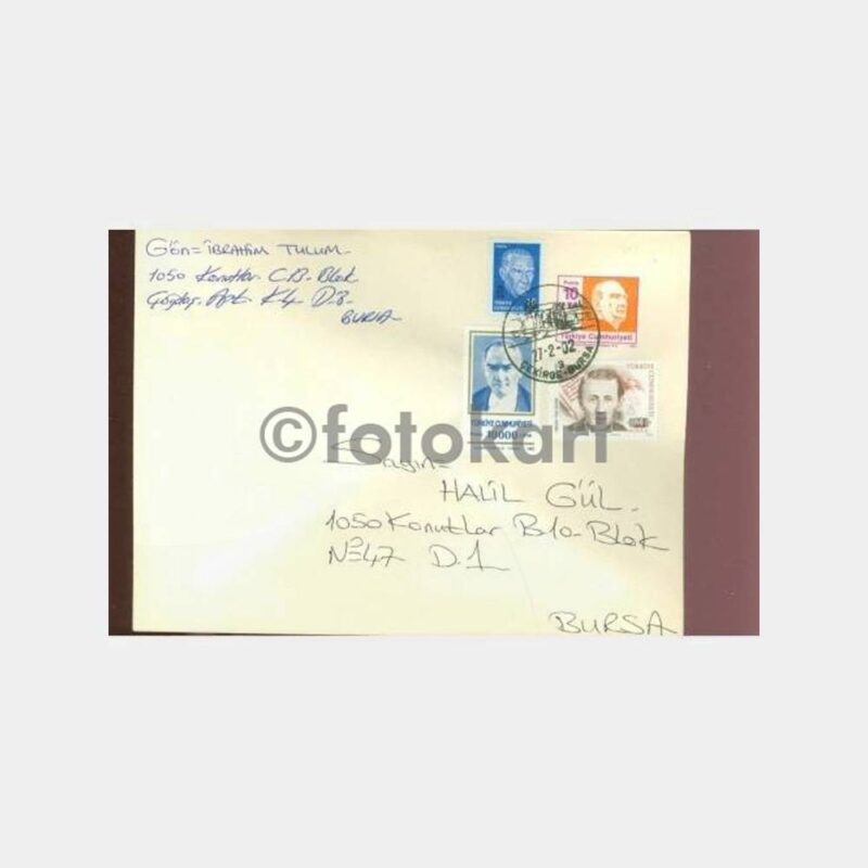 2002 Bursa Çekirge Turistik Posta Damgalı Zarf
