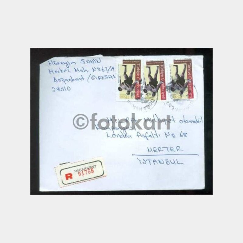 1999 Giresun Doğankent Damgalı Pullu Zarf