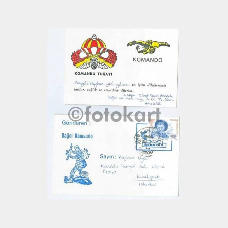 1992 Hakkari Dağ Komando Damgalı Zarf Kart
