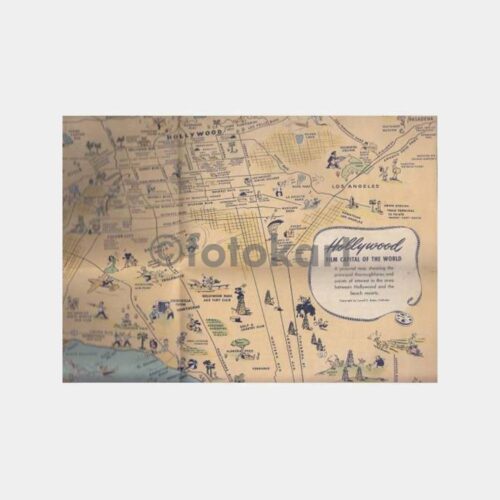1950 ABD Hollywood Resimli Haritası