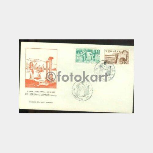1958 Bergama Kermes FDC Damgalı Zarf