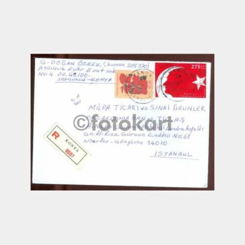 1999 Konya Aydınlıkevler Posta Damgalı Zarf