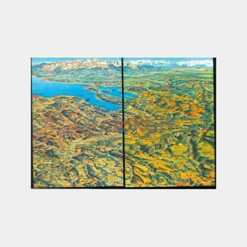 1970 İsviçre Kostanz Gölü 2 Adet Harita Kartpostal