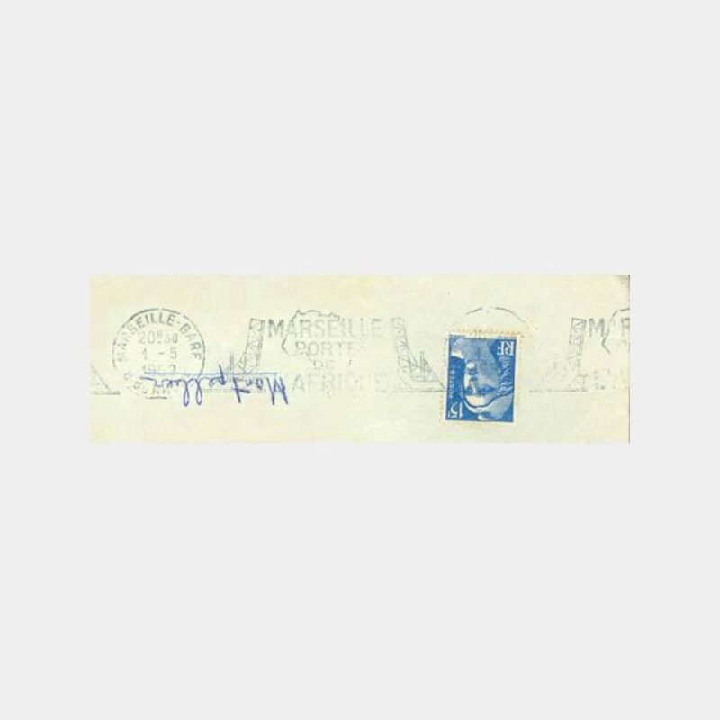 1952 Marsilya Afrika'nın Köprüsü Damgalı Zarf - Görsel 2