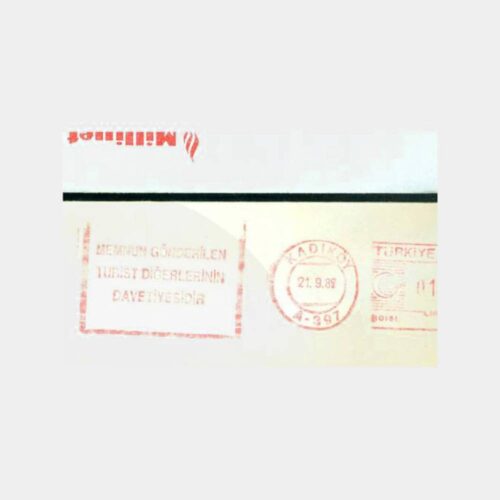 1988 Memnun Gönderilen Turist Damgalı Zarf