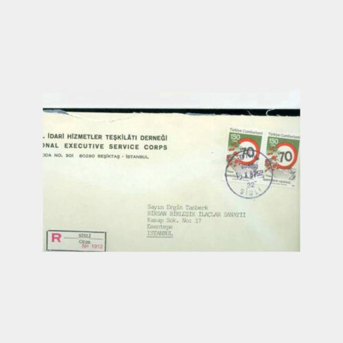 1987 Şişli OTİM Şubesi Damgalı Zarf
