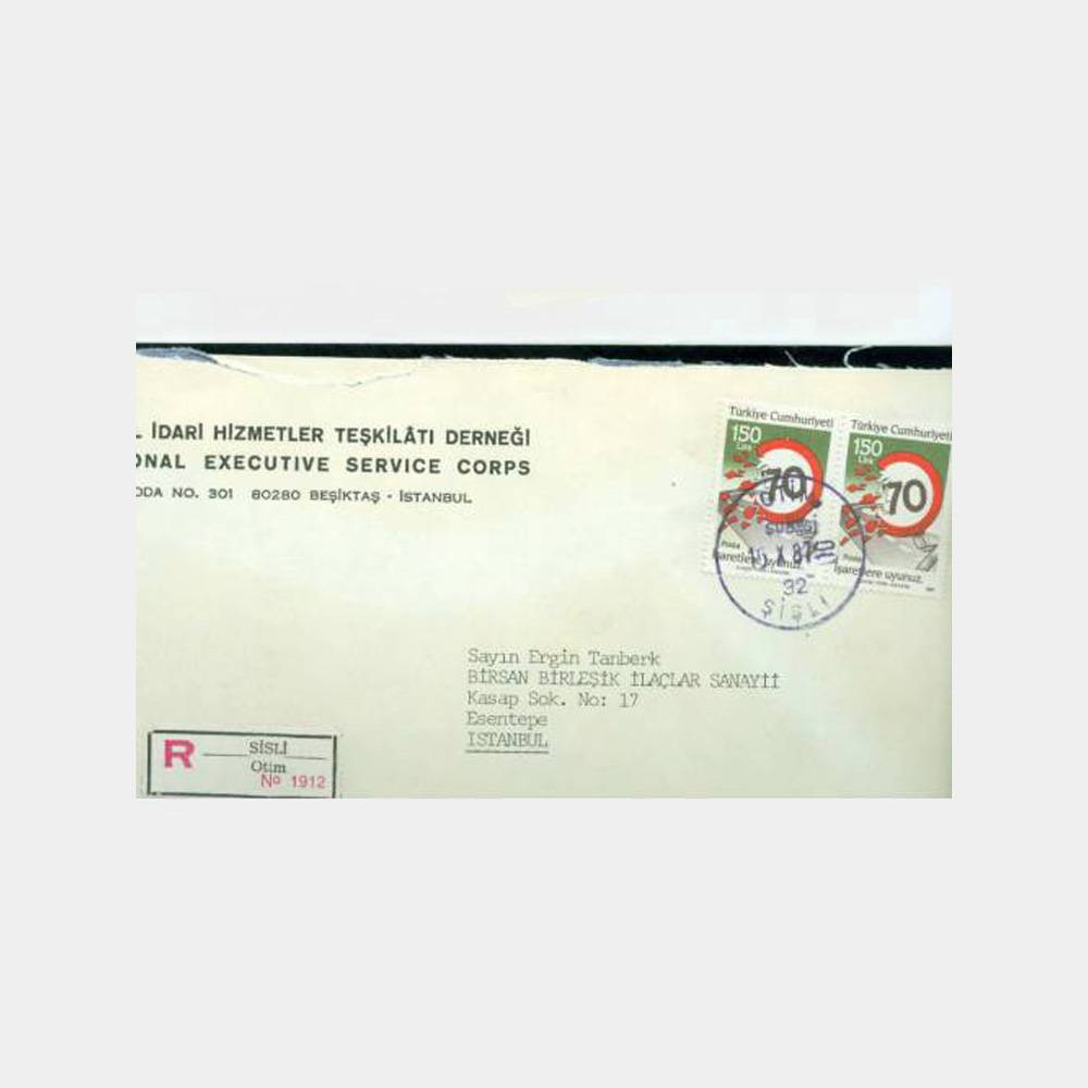 1987 Şişli OTİM Şubesi Damgalı Zarf