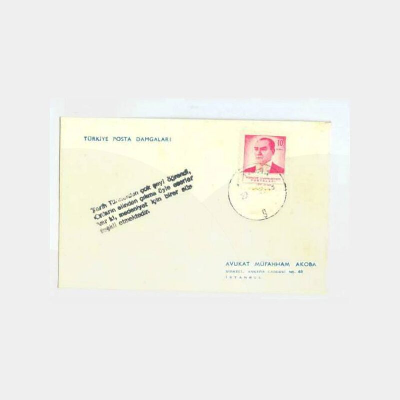 1961 Özel Kaşe Damgalı Zarf
