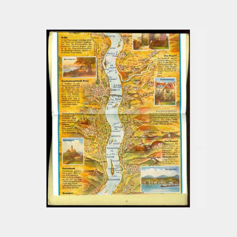 1940 Almanya Ren Nehri ve Havzası Haritası - Görsel 2