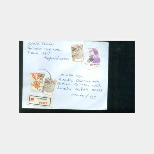 2001 Reyhanlı Posta Damgalı Zarf