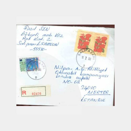 1999 Samsun Salıpazarı Posta Damgalı Zarf