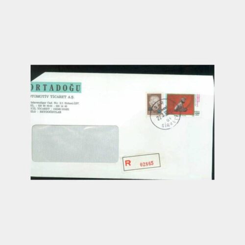 1990 Sirkeci Gar Posta Damgalı Zarf