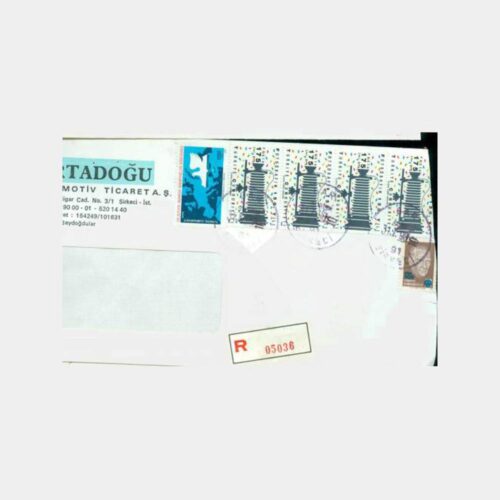 1990 Sirkeci Gar Posta Damgalı Zarf