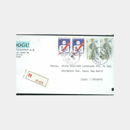 1990 Sirkeci Gar Posta Damgalı Zarf