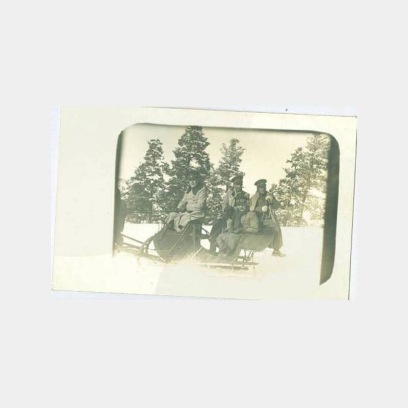 1929 Sarıkamış Atlı Kızakta Subaylar Fotoğraf