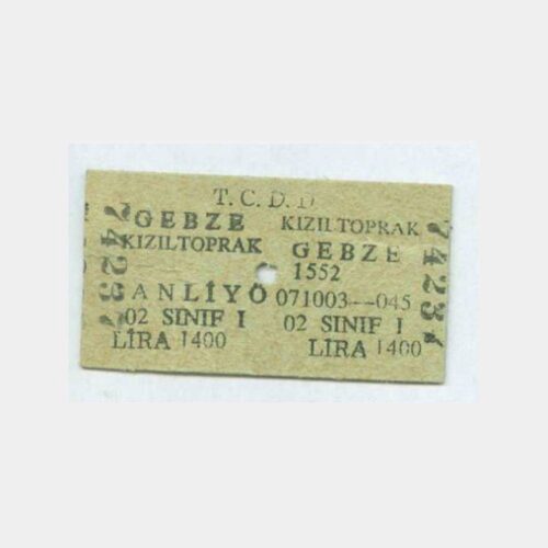 1990 Gebze-Kızıltoprak Banliyo Tren Bileti