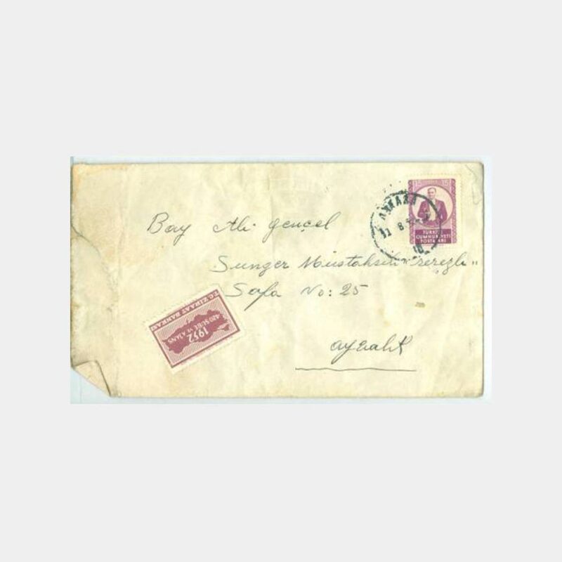 1952 Ziraat Bankası Vinyet Pullu Zarfı
