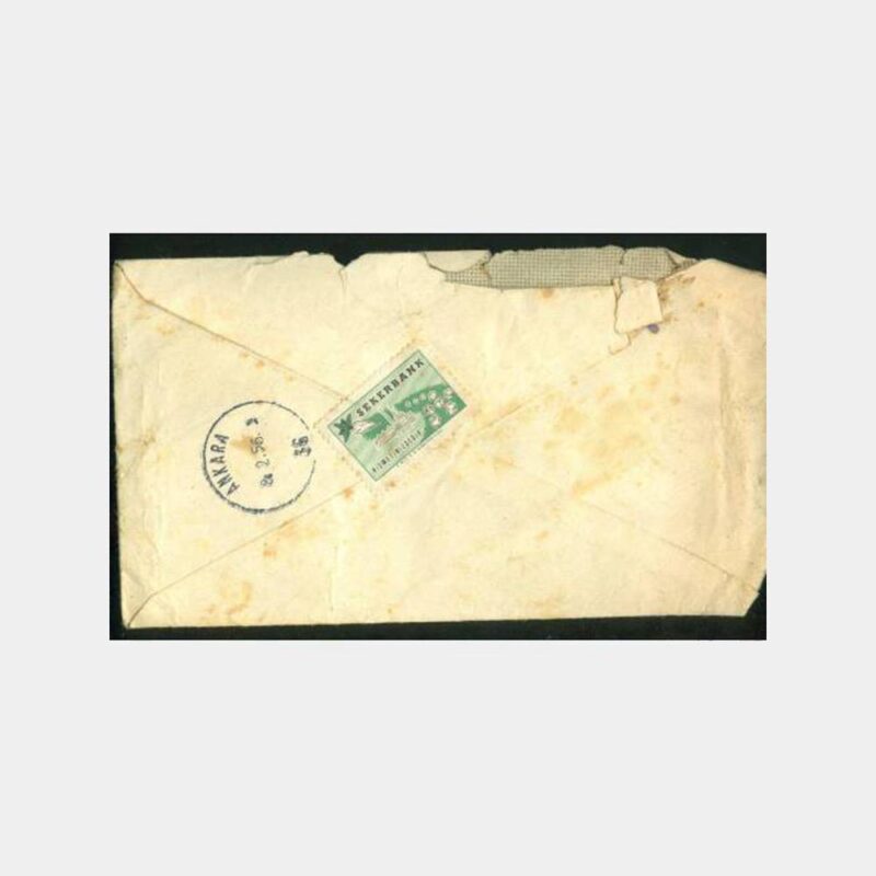 1956 Şekerbank Vinyet Pullu Zarfı