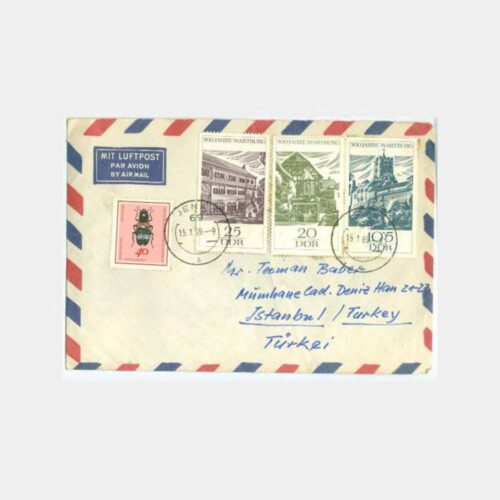 1969 Doğu Almanya Wartburg 900 Yıl Damgalı Zarf