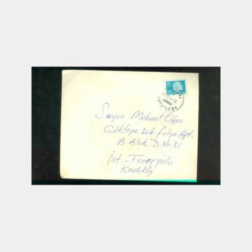 1981 Yeşilyurt Yeşilköy Posta Damgalı Zarf