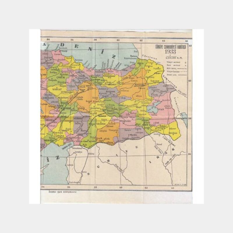 1933 Türkiye Cumhuriyeti Haritası - Görsel 2