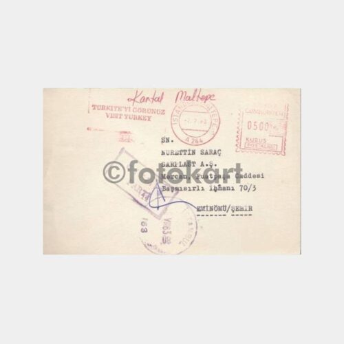 1983 Adres Bulunamamış Gitmiş Damgalı Zarf