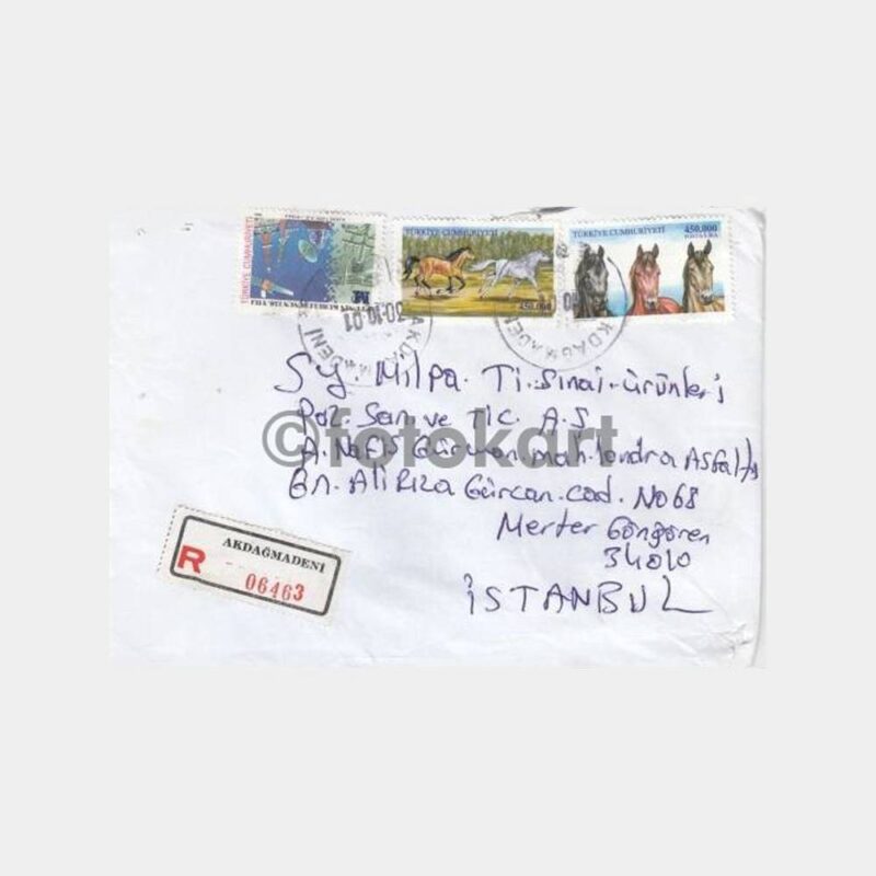 2001 Akdağmadeni Yozgat Posta Damgalı Zarf