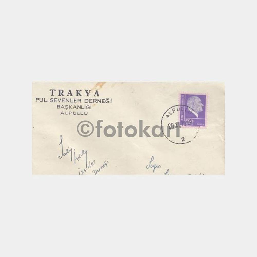 1975 Alpullu Kırklareli Posta Damgalı Zarf