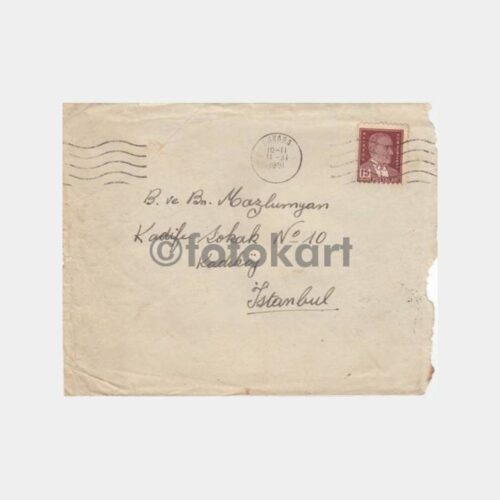 1951 Ankara Posta Damgalı Zarf