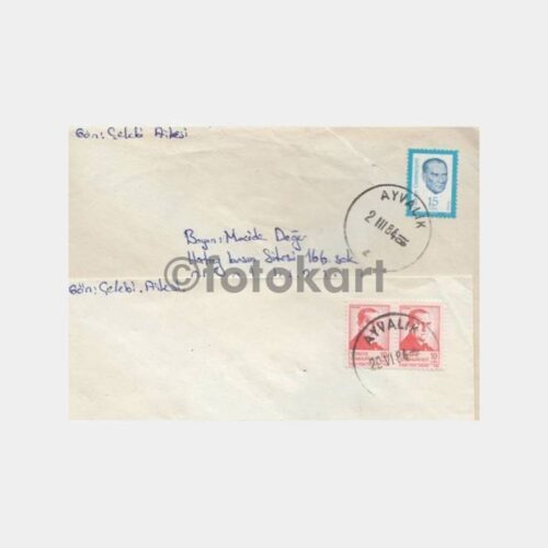 1984 Ayvalık Posta Damgalı 2 Adet Zarf