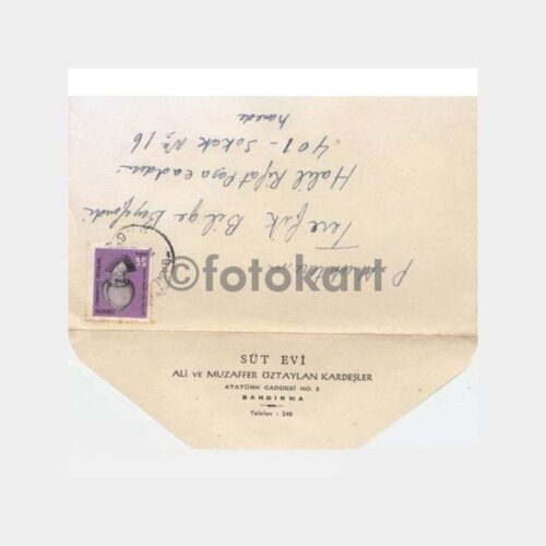 1970 Bandırma Posta Damgalı Zarf