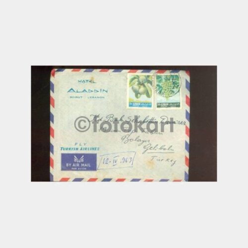 1963 Lübnan Beyrut Posta Damgalı Zarf