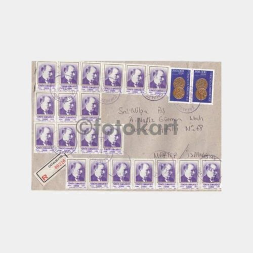 2001 Çatalzeytin Çok Pullu Posta Damgalı Zarf