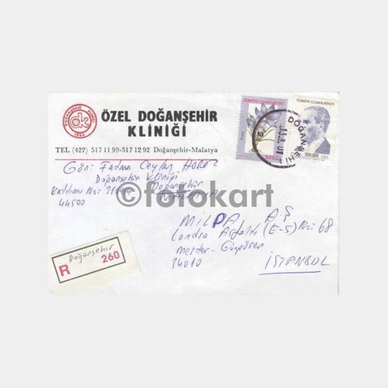 Doğanşehir Posta Damgalı Zarf