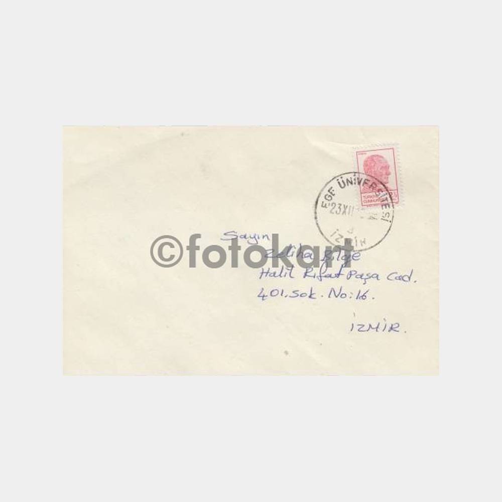 1983 Ege Üniversitesi Posta Damgalı Zarf