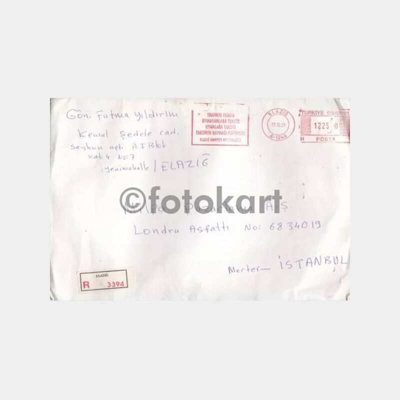 2001 Elazığ Trafik Kuralları Posta Damgalı Zarf