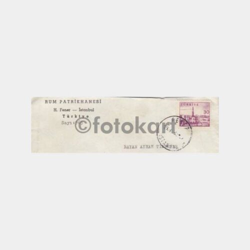 1962 Fener Patrikhane Posta Damgalı Zarf