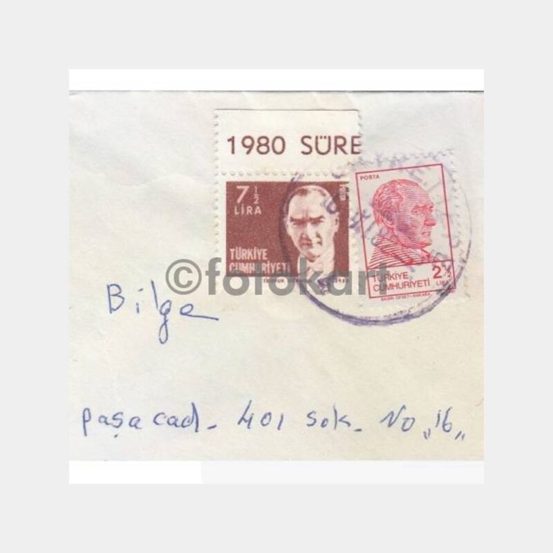 1982 Gayrettepe Posta Damgalı Zarf