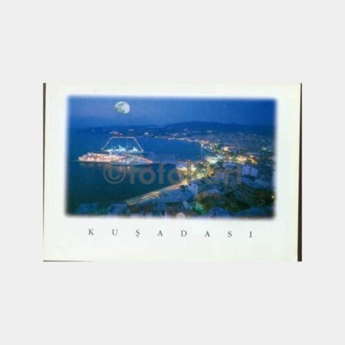 1990 Kuşadası Gece Görünüş Kartpostal