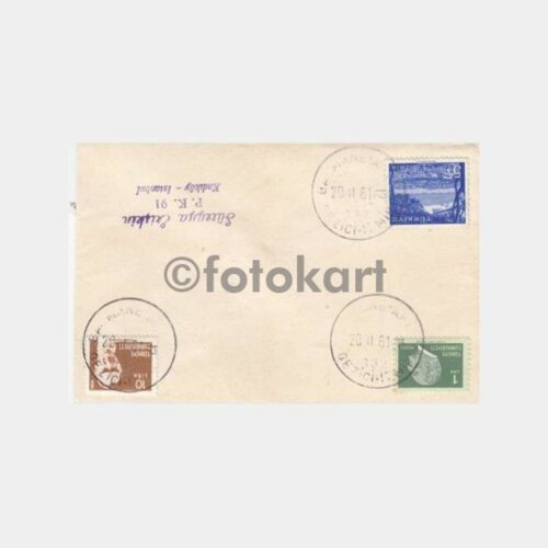 1981 Gezici Tren Damgası Basmane Afyon Damgalı Zarf