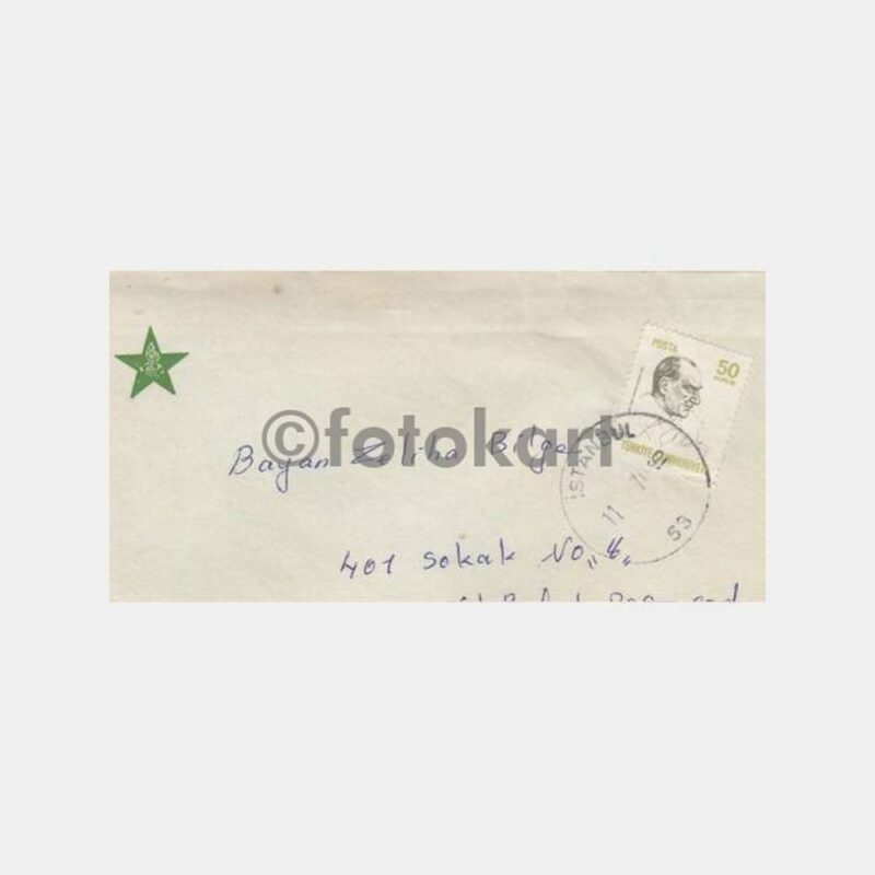 1970 İstanbul Posta Damgalı Zarf