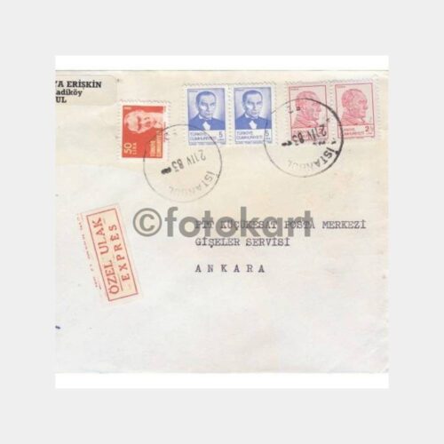1983 İstanbul Posta Damgalı Zarf