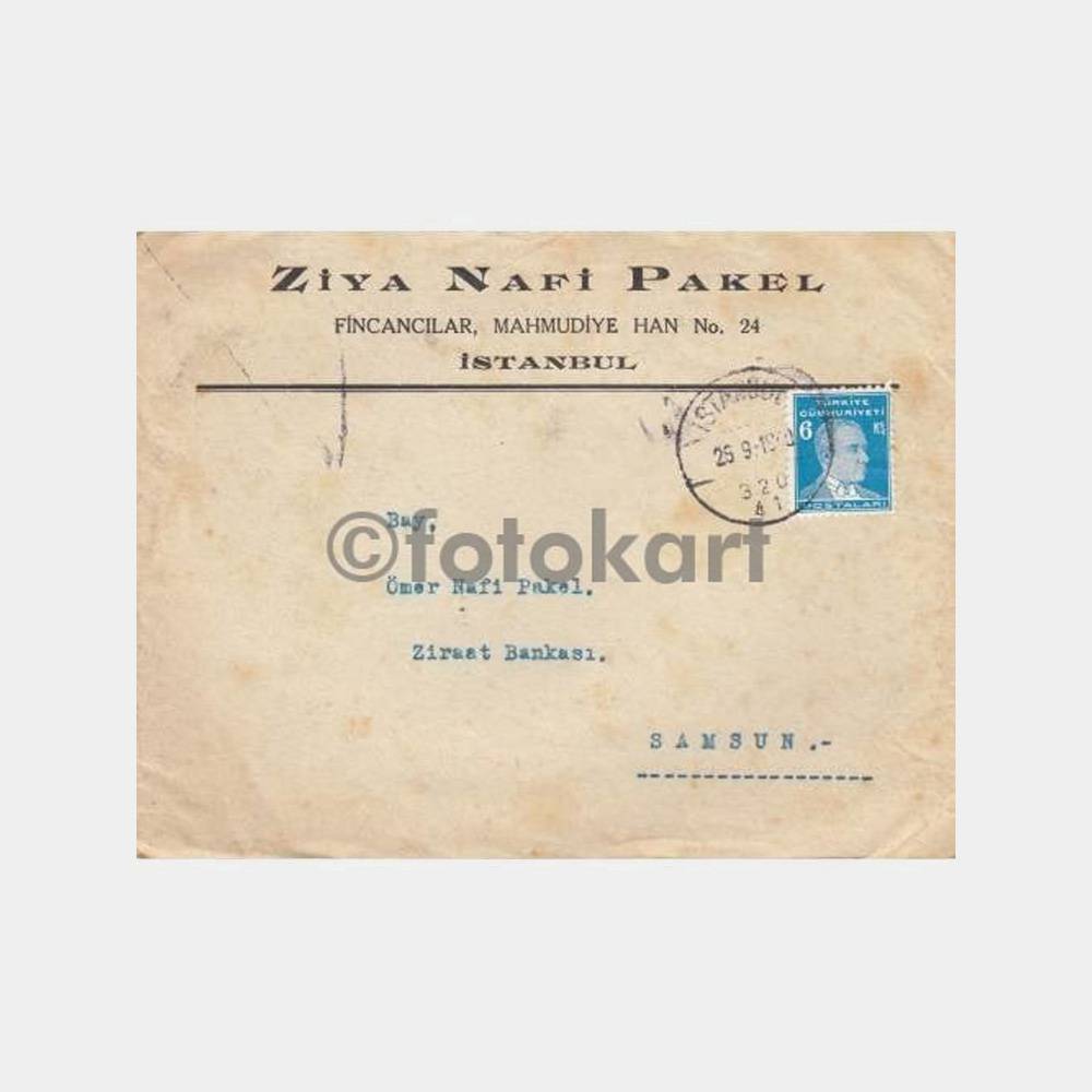 1940 İstanbul Damgalı Zarf Antetli Mektup