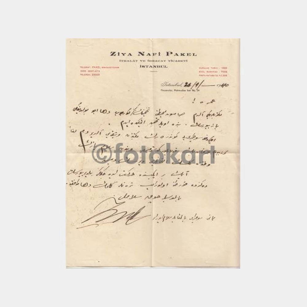 1940 İstanbul Damgalı Zarf Antetli Mektup - Görsel 2
