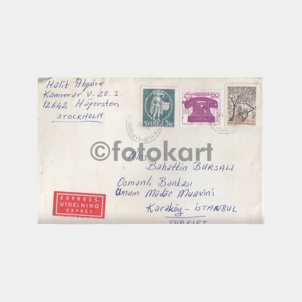 1976 İsveç Pullu Damgalı Zarf