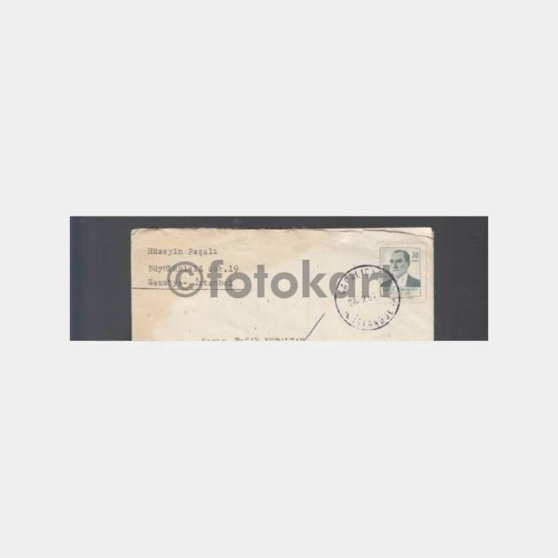 1962 Kapalıçarşı Posta Damgalı Zarf